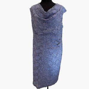 Connected Apparel Womens Lace Sequined Cocktail Dress